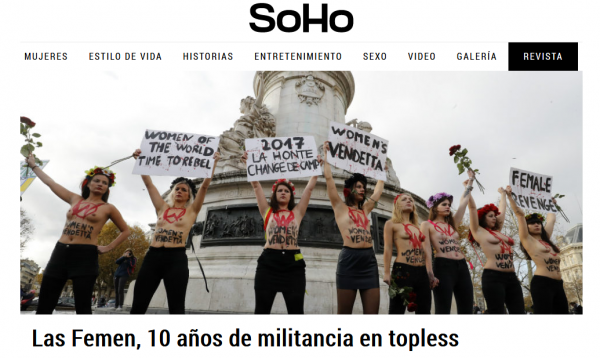 Artículo sobre Femen en Soho
