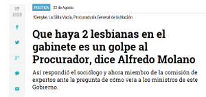 Que haya 2 lesbianas en el gabinete es un golpe al Procurador dice Alfredo Molano.