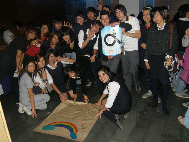 Imagen tomada durante el primer foro contra el bullying LGBT organizado por estudiantes con el apoyo de Movilh en Chile. Foto: Movilh Chile.