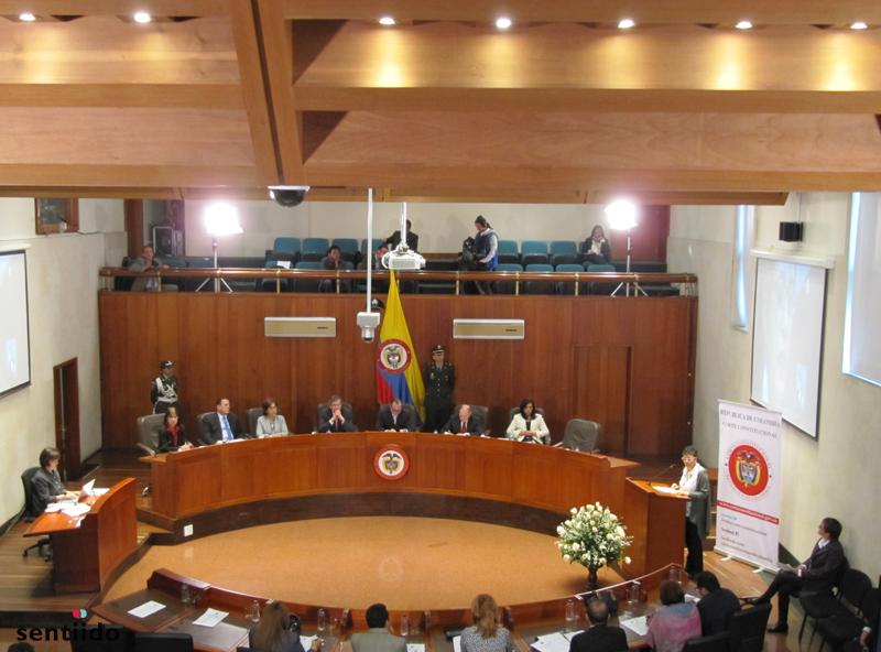 Magistrados de la Corte Constitucional durante la audiencia pública sobre matrimonio igualitario que tuvo lugar el 30 de julio de 2015.